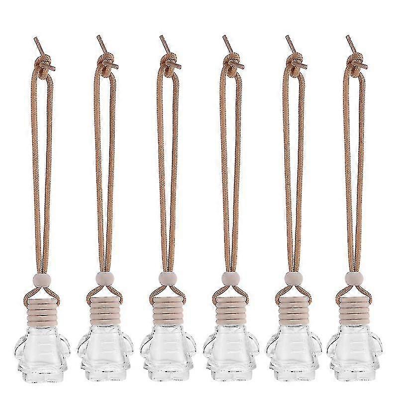 6pcs Car Hanging Perfume Bottle Empty 8ml Car Hanging Aromatherapy Bottles