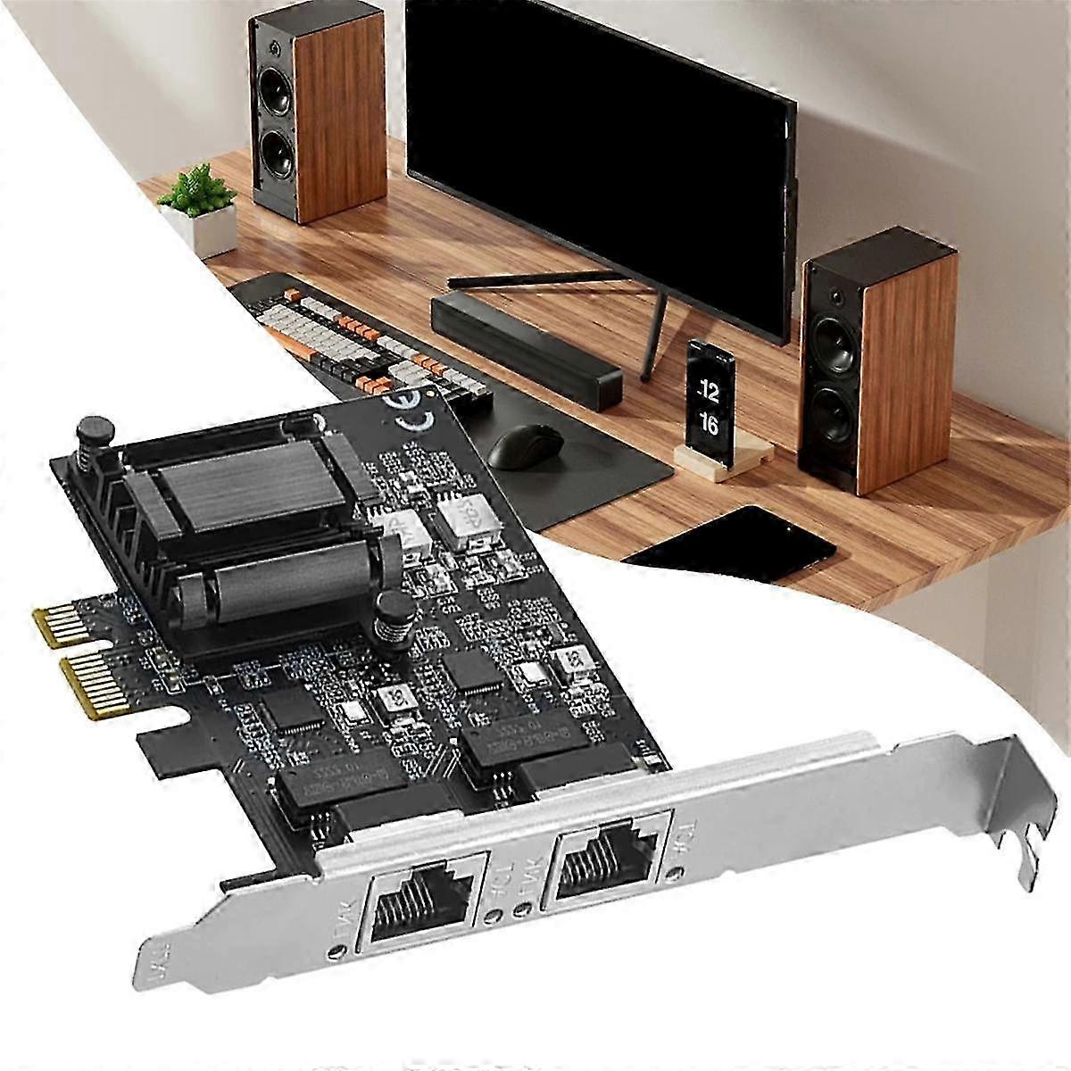 Pcie zu 2-Port 2,5g Gigabit Netzwerkkarte Server Desktop Soft Routing 2500m Hochgeschwindigkeit RJ45 RTL8125b