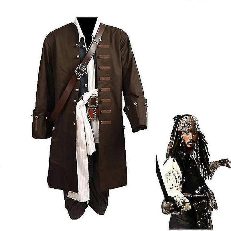 Πειρατές της Καραϊβικής Cosplay Κοστούμι Ταινία Jack Sparrow Cosplay Πλήρες Σετ Κοστούμι Κλαμπ Αποκριάτικο Πάρτι Εμφάνιση Στολή