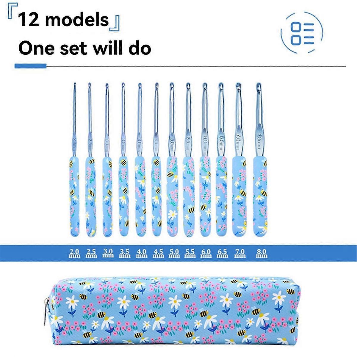 12Pcs Crochet Hooks Kit Crochet βελόνες βελονάκι εργονομικό πλέκοντας croche σύνολο για ύφανση βελόνες ραψίματος DIY