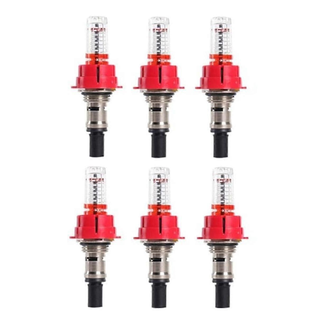 6 pz Misuratore di portata del collettore del riscaldamento a pavimento, regolatore di monitoraggio visivo del flusso compatibile con Underfloor Heati