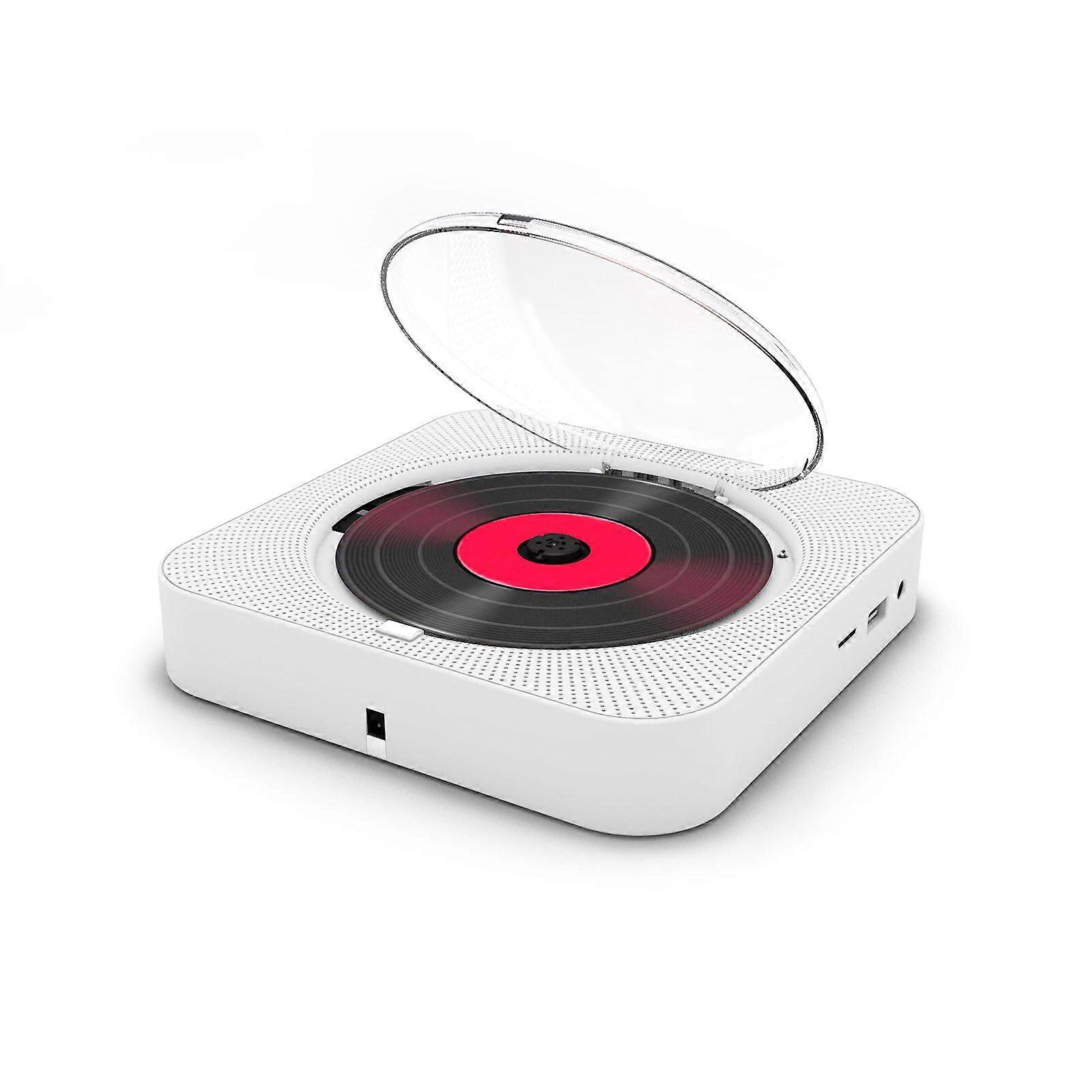 Portable CD Player Bluetooth Speaker Stereo CD Players LED Screen Wall Mountable CD Music Player with IR Remote Control FM Radio
