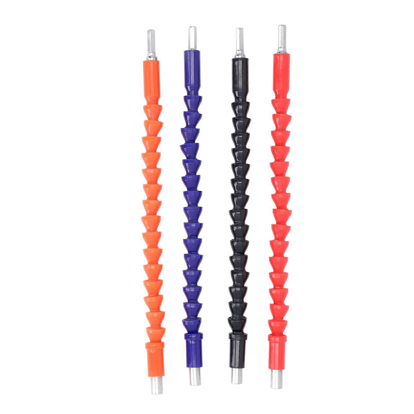 4PCS Flexible Shaft Extension Bits 11.6 Inch 1/4 Inch Bendable Screwdriver Soft Shafts Flexible Drill Bit Extensions for Electronic Drills
