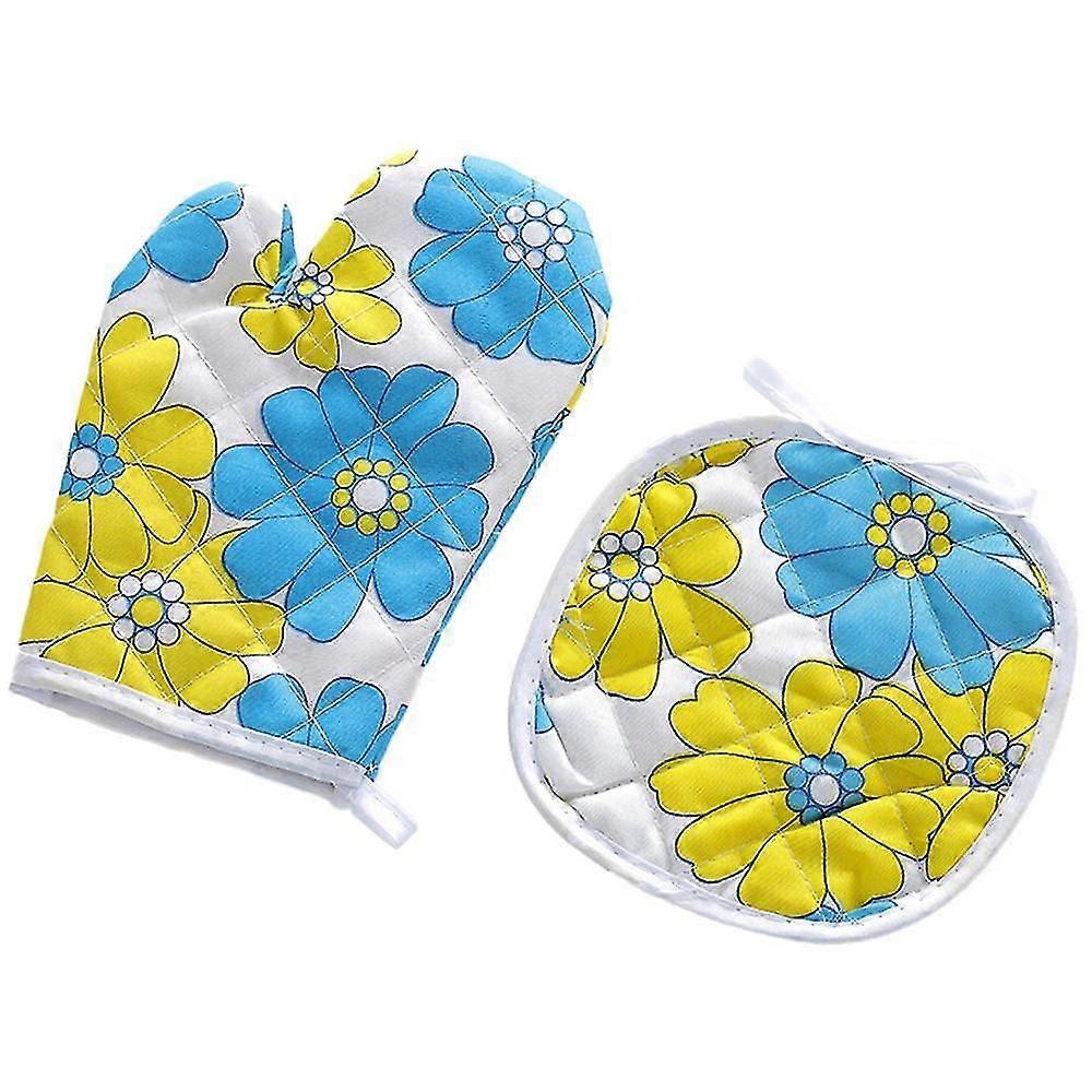 Oven Mitts Pot Holders - Kitchen Set For Bbq Cooking Baking Bbq