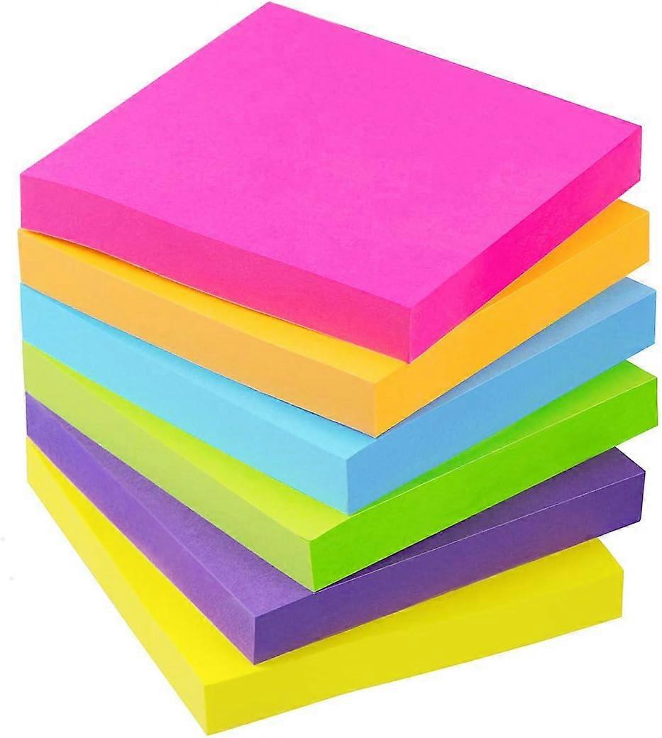 Sticky Notes 3x3 Self-Stick Notes 6 Bright Multi Colors Sticky Notes 6 Pads 100 Sheet/Pad,random Colors