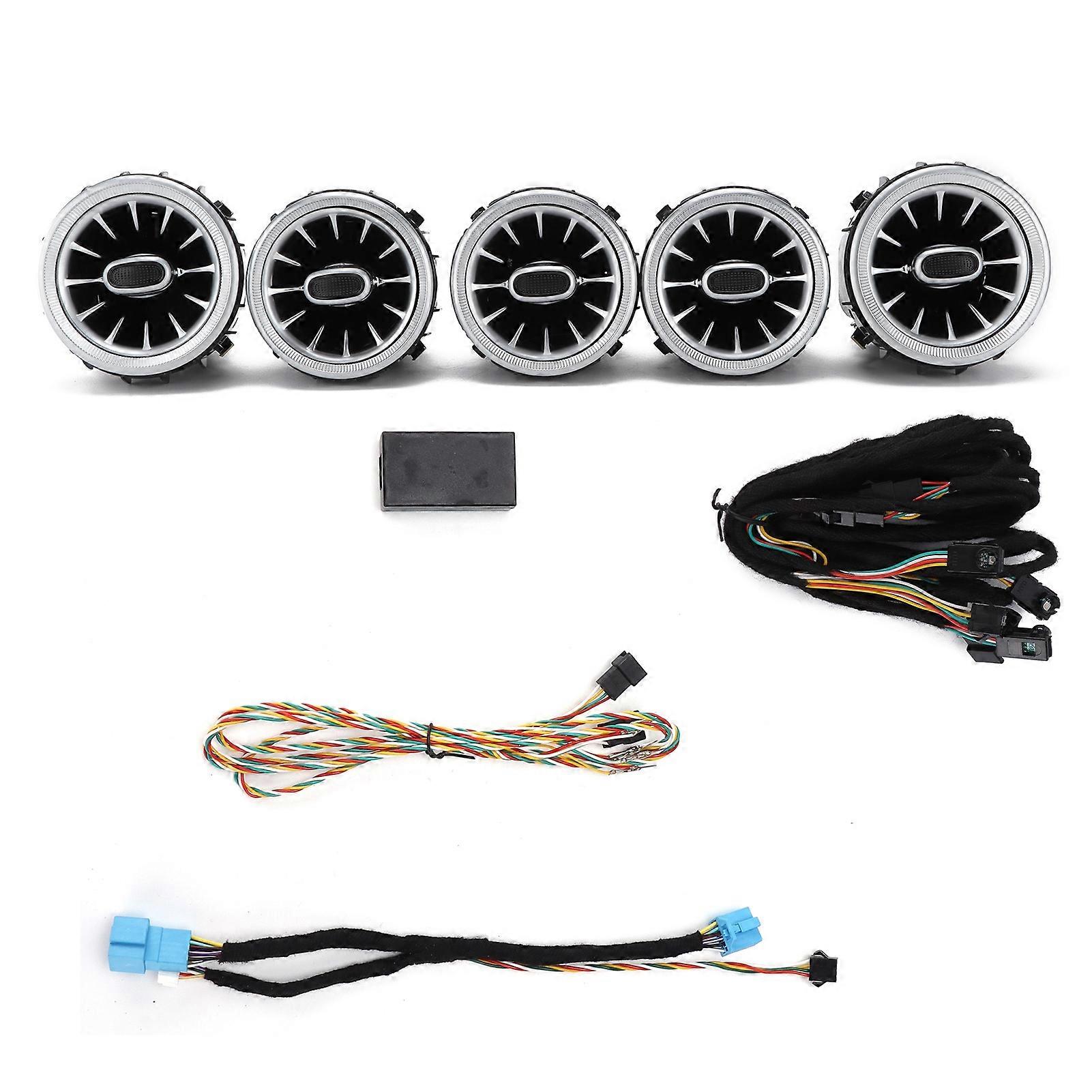 5Pcs 64 Colors LED Car Air Vent Ambient Light Kit For Benz C-Class GLC W205 2019-2021