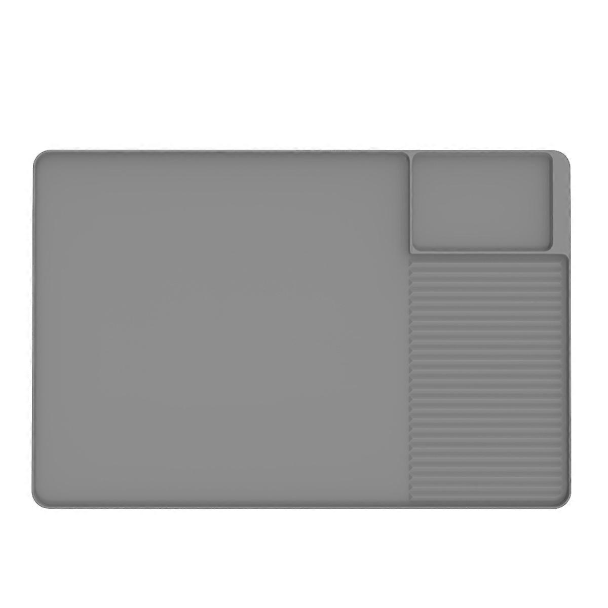 Silicone Coffee Mat 24x16In Coffee Bar Mat with Detachable Dish Drying Mat for Kitchen Countertops Coffee Accessories B