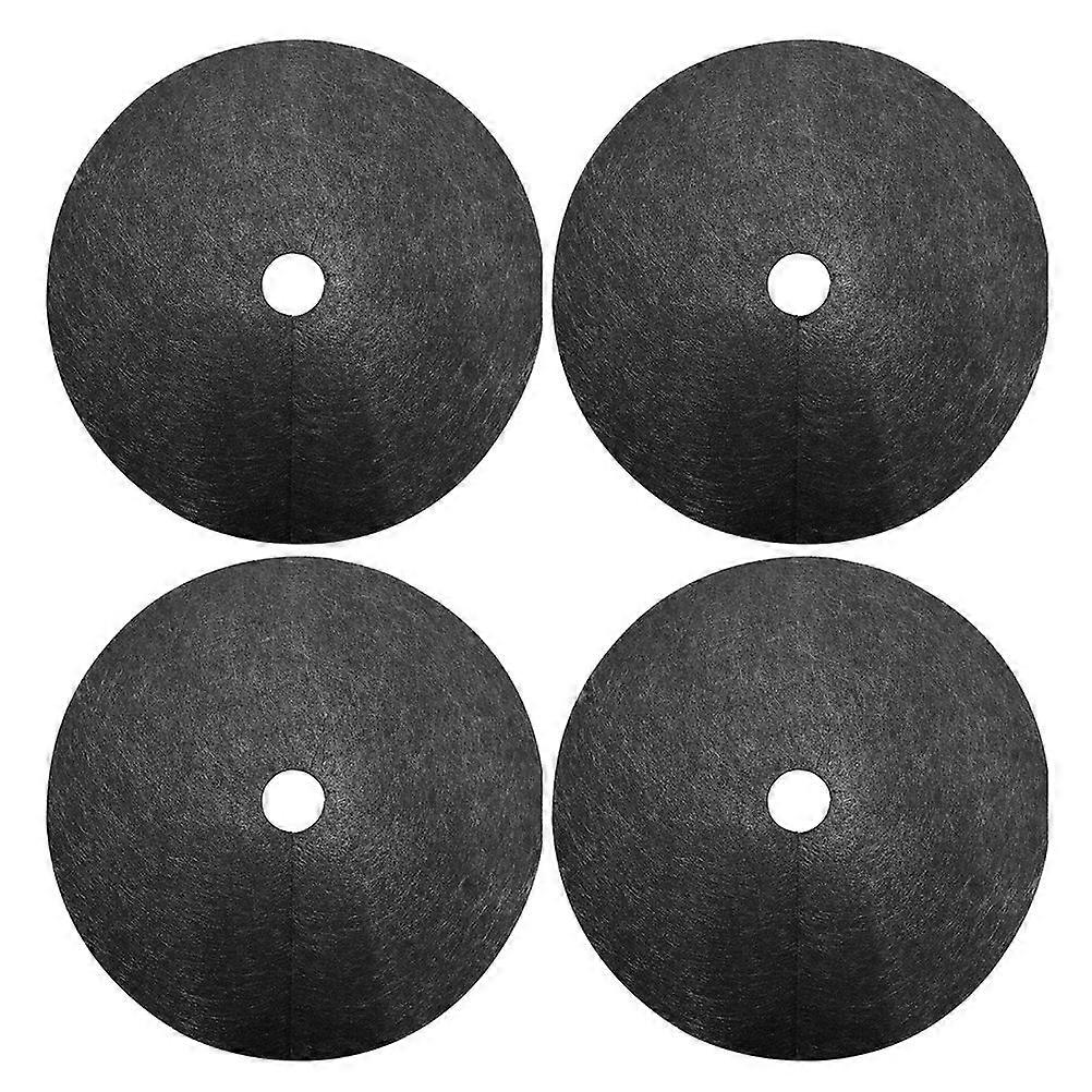 10pcs Weeding Cloth Non-Woven Gardening Biodegradable Weed Control Fabric Ground Cover Agriculture Orchard Weeding Cloth (Black, the Diameter of the O