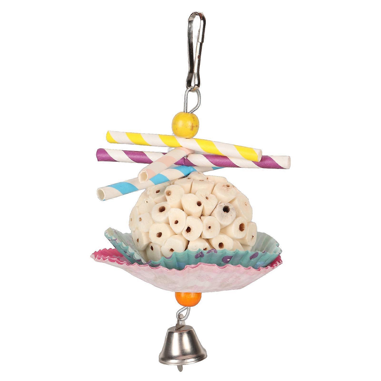 Gâteau Oiseau De Fourrage Jouet Comestible Doux Ennui Soulagement Perroquet Déchiquetage Jouet À Mâcher Pour Calopsitte Perruche Simple Ball String