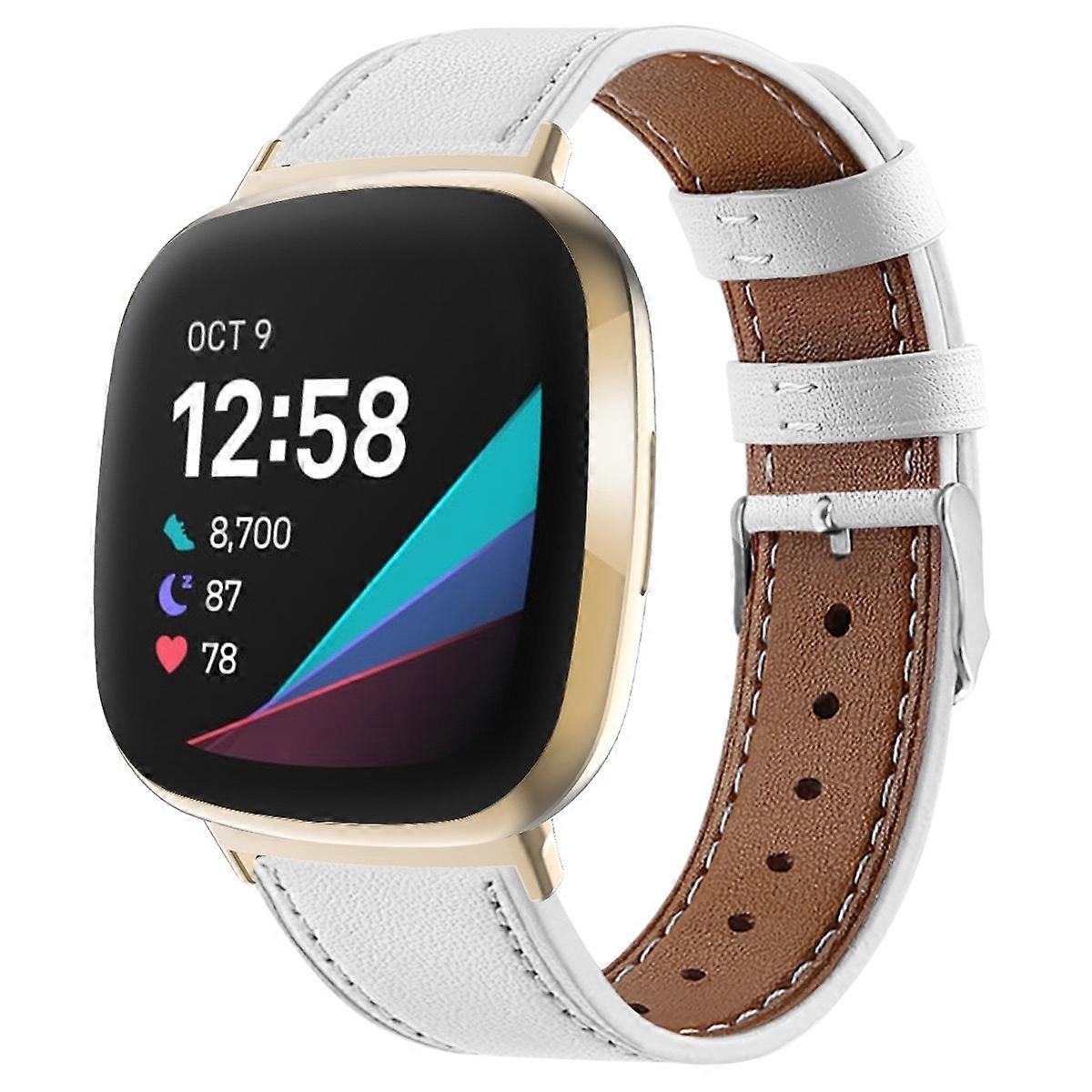 Do skórzanego paska do zegarka Fitbit Versa 4 / Sense 2 z okrągłym ogonem