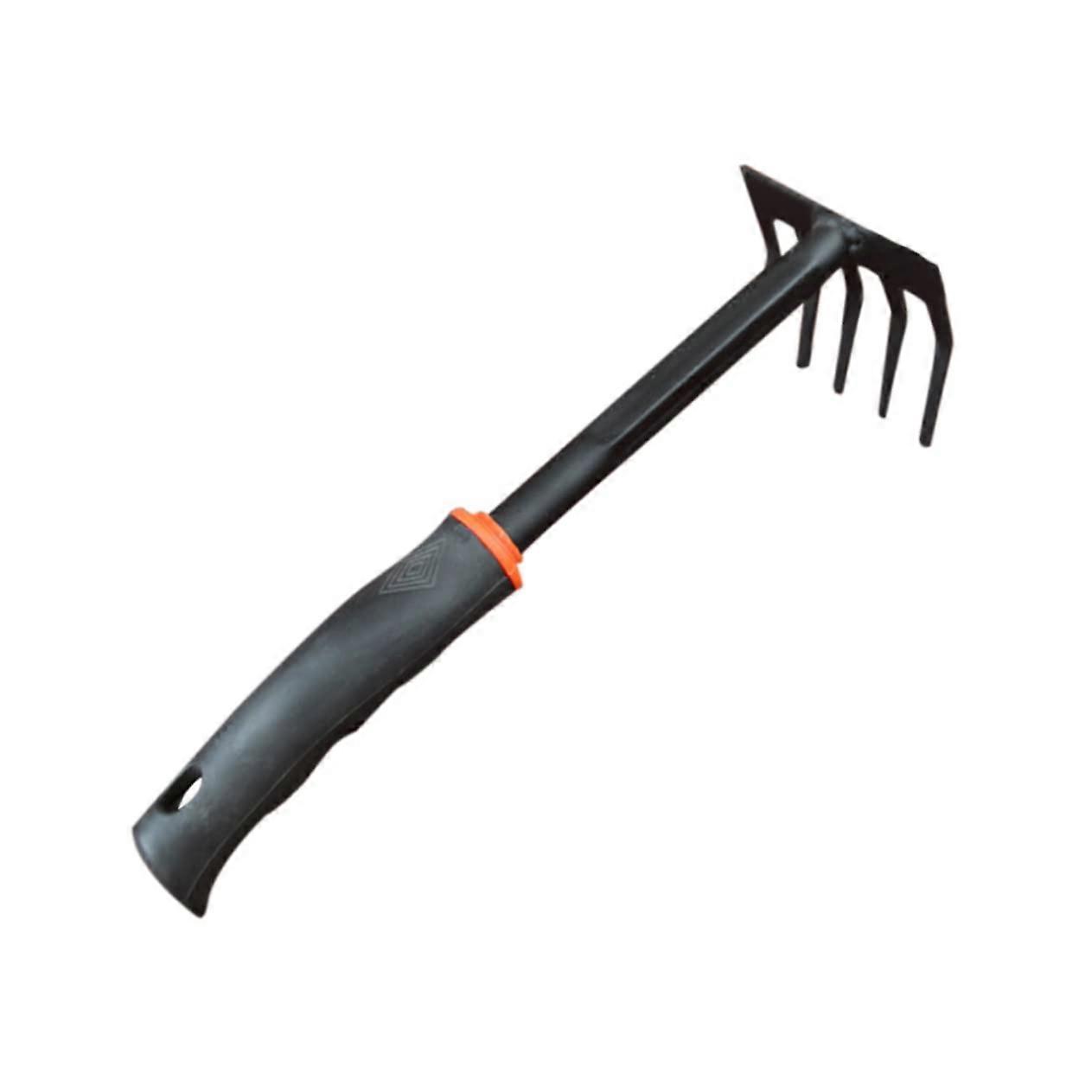 Handheld Garden Tiller Rake Tool Set for Gardening, Lightweight Steel, Ergonomic Handle, Vertically Adjustable