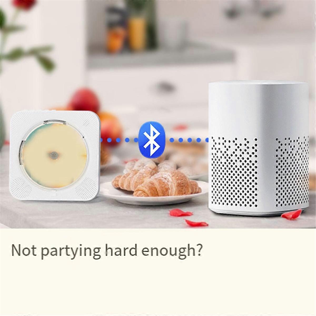 CD Portable Player -718 - Bluetooth, Dual Speakers, FM Radio, USB, Headphone Mode, Stereo Sound EU Plug