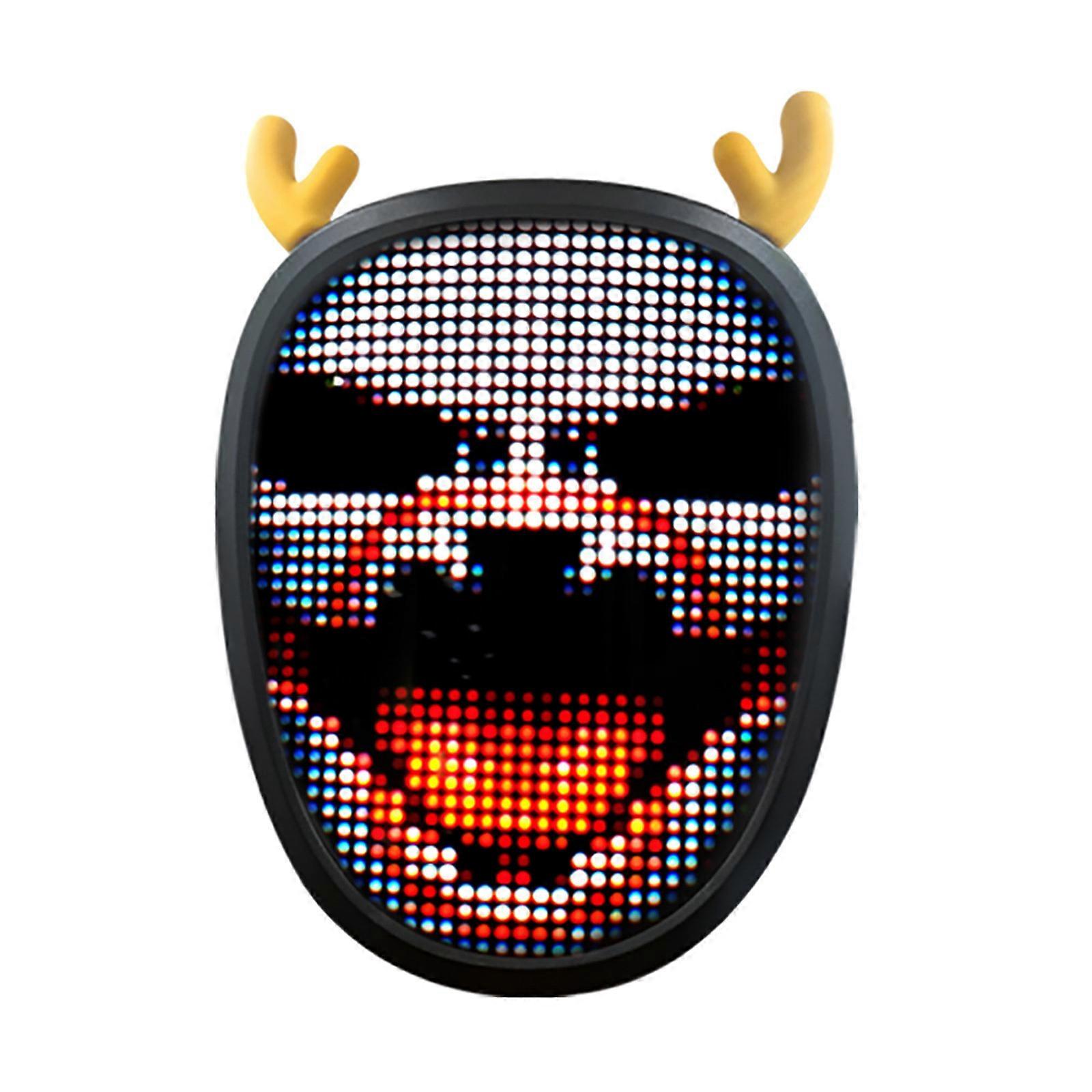 Carnival Costume Led Face Mask, Programmable Bluetooth Lighted Mask, Automatic Induction Switch