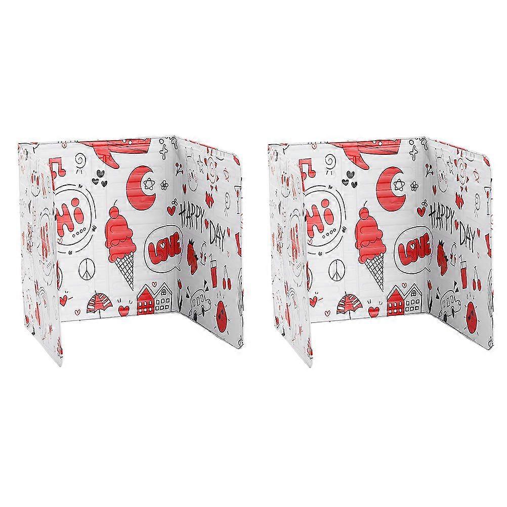 2Pcs Convenient And Practical Kitchen Oil And Anti-scald Baffle Creative Baffle (Red)