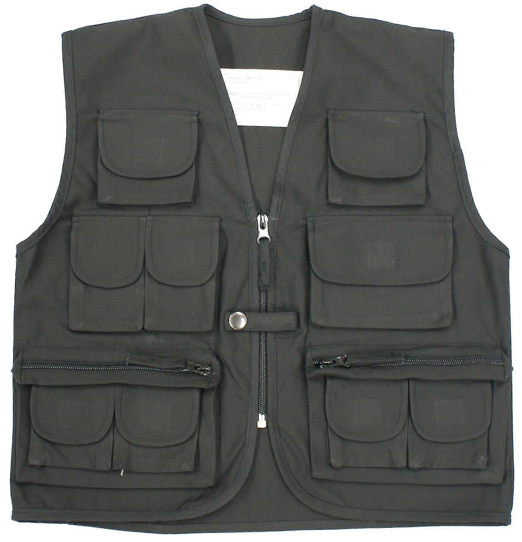 Nye Børn Lomme Vest Army Uniform Medium Sort