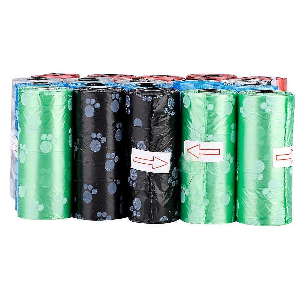 20 Rolls Printed Paw Pattern Pet Dog Waste Bags