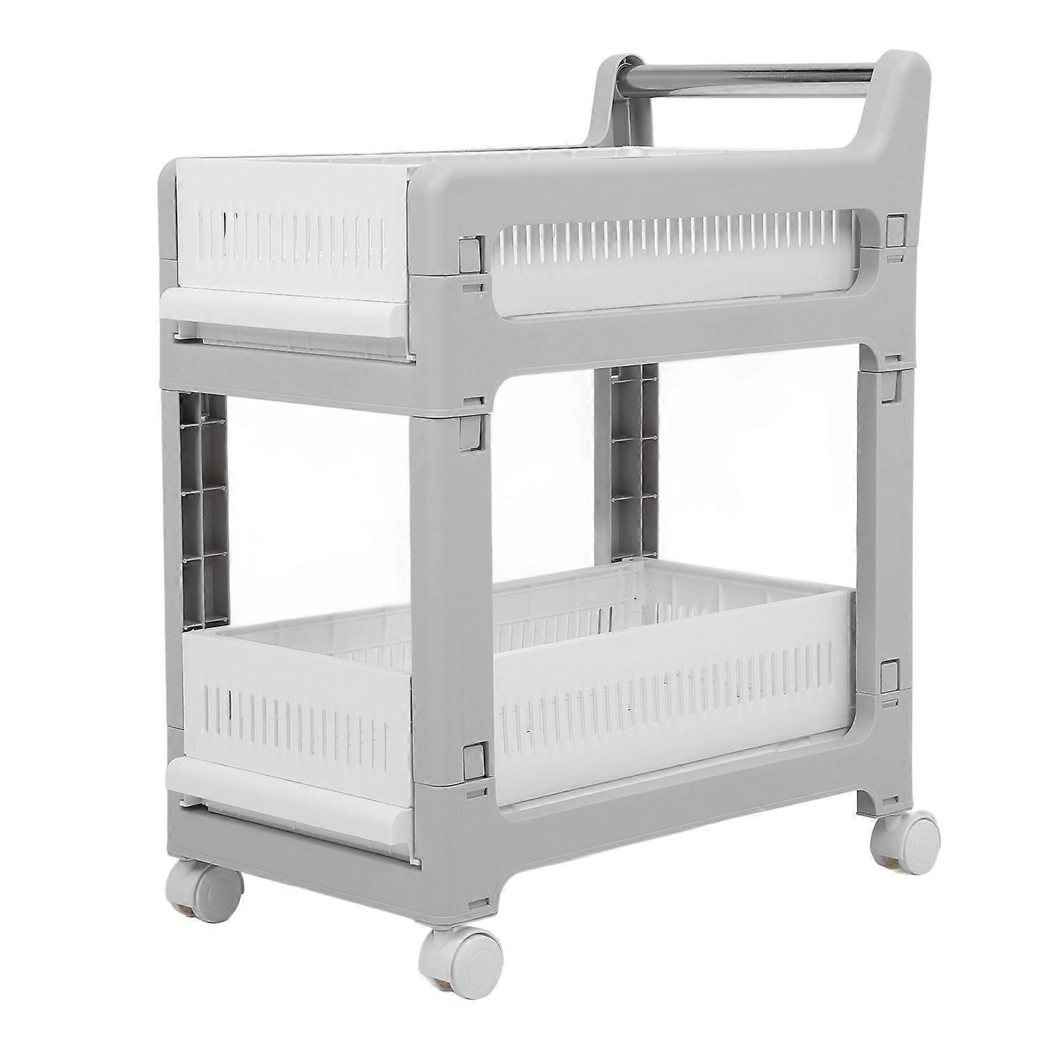 Storage Trolley Sliding Drawers Rolling Utility Cart with Universal Wheel for Kitchen Bathroom Bedro