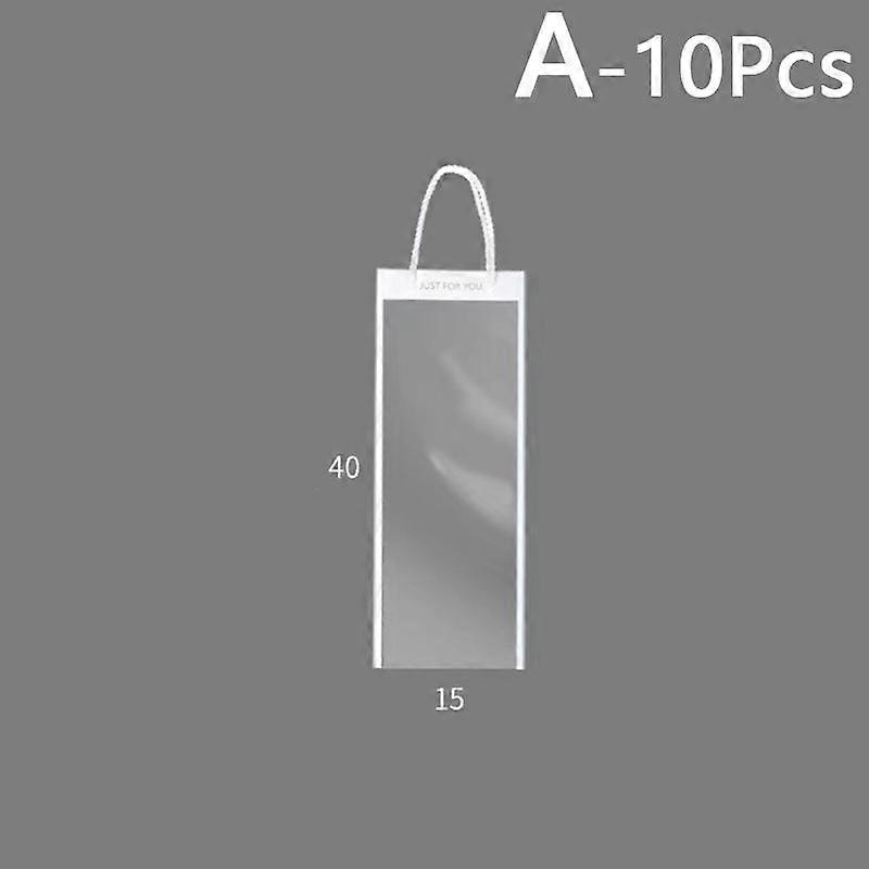 10pcs For Bouquet Gift Bag with Handle Transparent Packaging Bags Flowers Wrapping Party Supplies