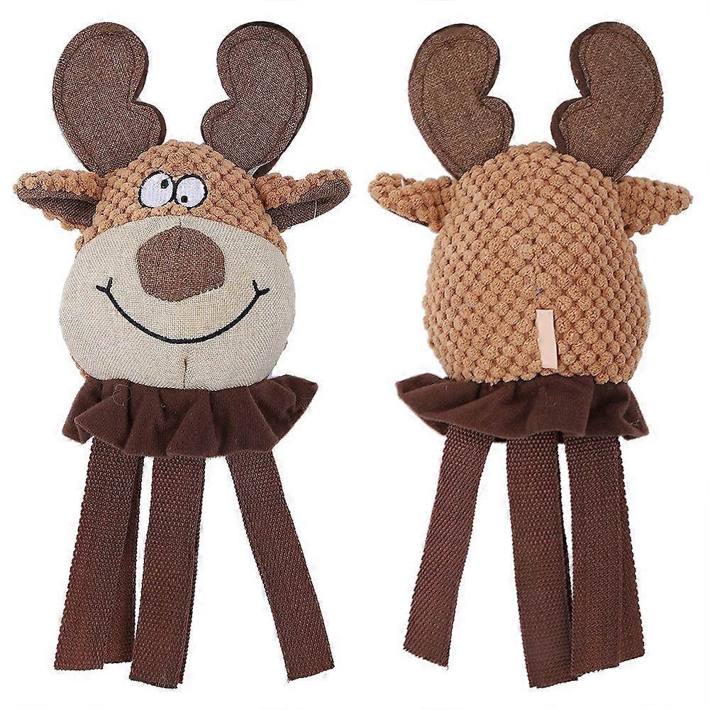 Cute Elk Shape Pet Dog Toy - Puppy Bite Resistant Chewing Training Toy with Sound, Durable Material, Interactive Play