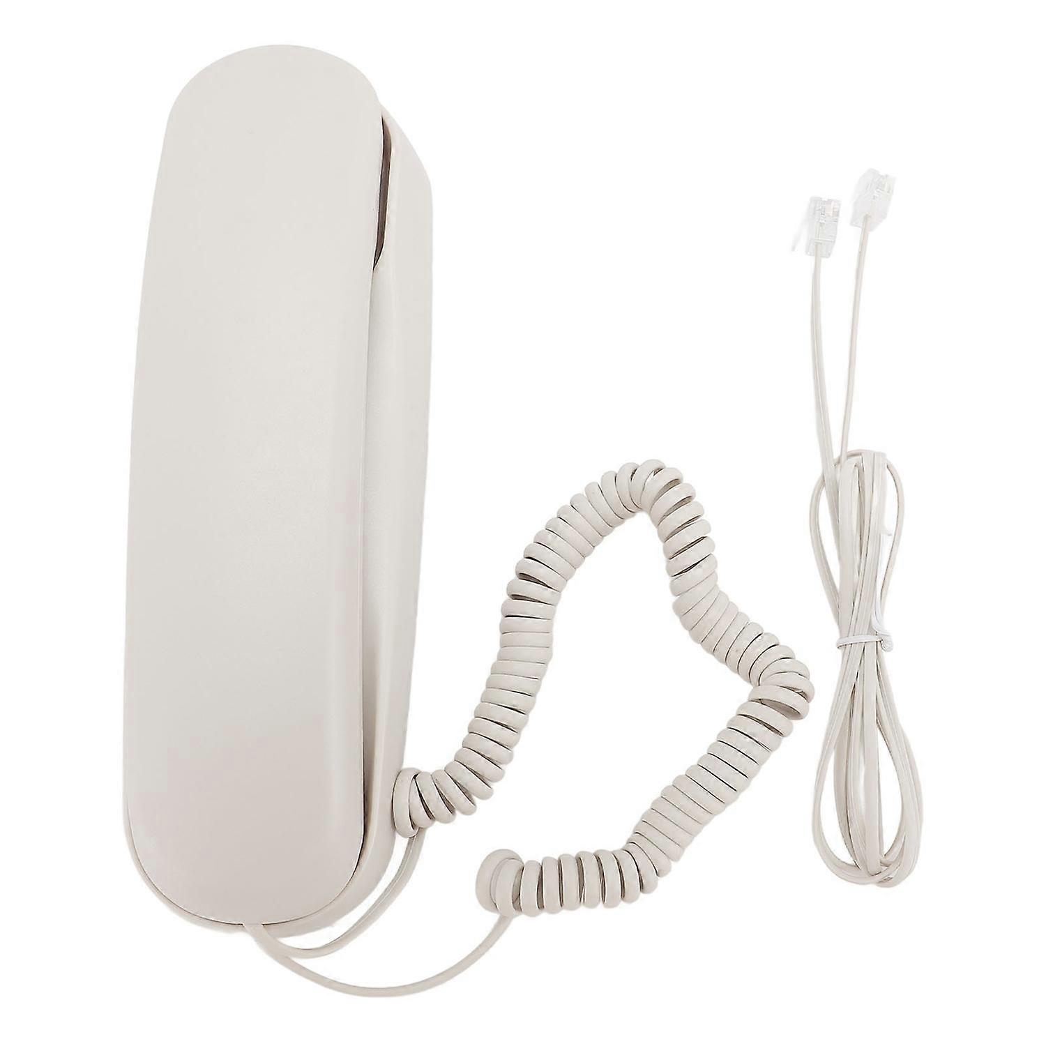 Corded Home Phone Convenient Operating Interface Retro Wall Mounted Phone for Hotel White