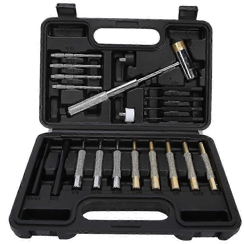 21Pcs Punch Set Mechanical Installation Round Punches Maintenance Tool Kit Box