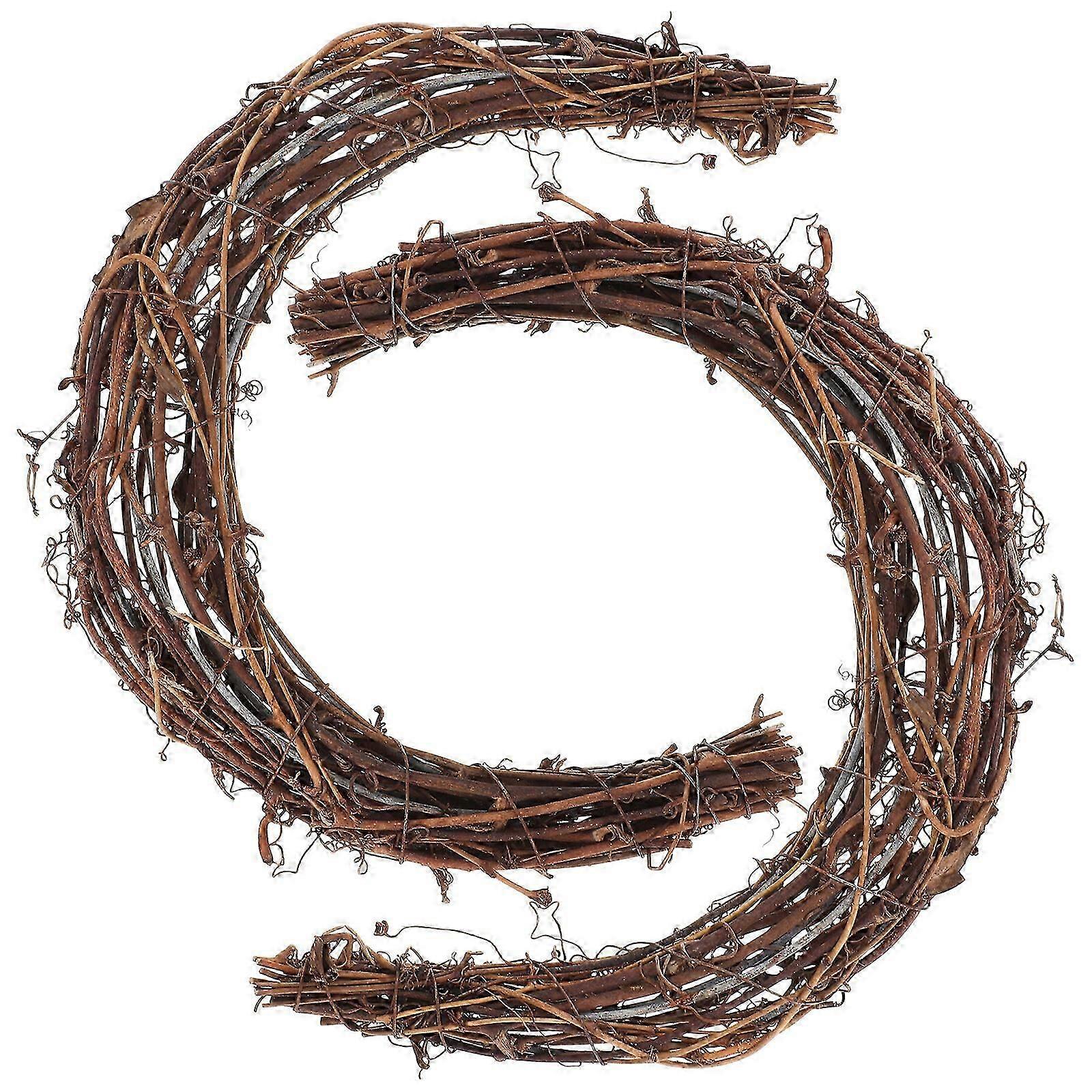 2 stücke Mond Form DIY Rattan Kranz Handgemachte DIY Rattan Ringe Reben Zweig Kranz für DIY Handwerk