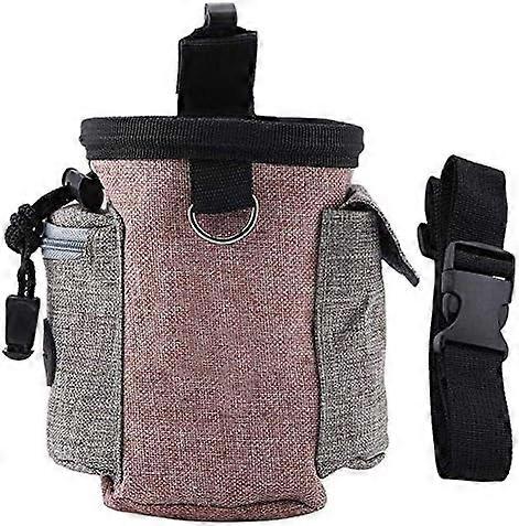 Magnetic Closure for Quick Access, Grey Dog Walking Bag with Convenient Waist Snack Pouch, Drawstring Closure for Adjustable Opening, Outdoor