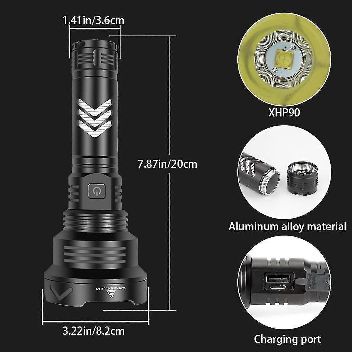 Ultra Powerful Flashlight 10000 Lumens Usb Rechargeable 5mode With 26650 Battery