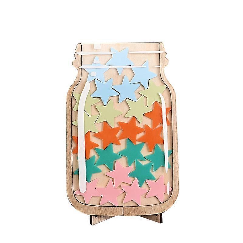 Reward Jar for Kids with Stars Classroom Daily Training Reward Board Classroom Reward Jar with Token