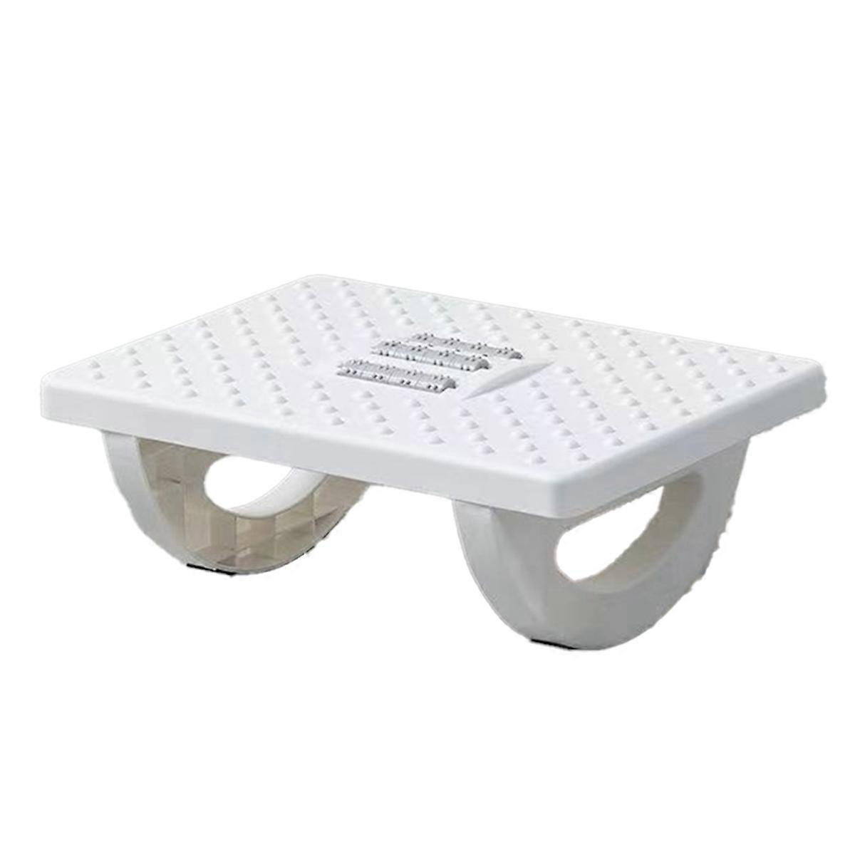 Ergonomic Foot Stool with Massage Rollers Foot Rest White