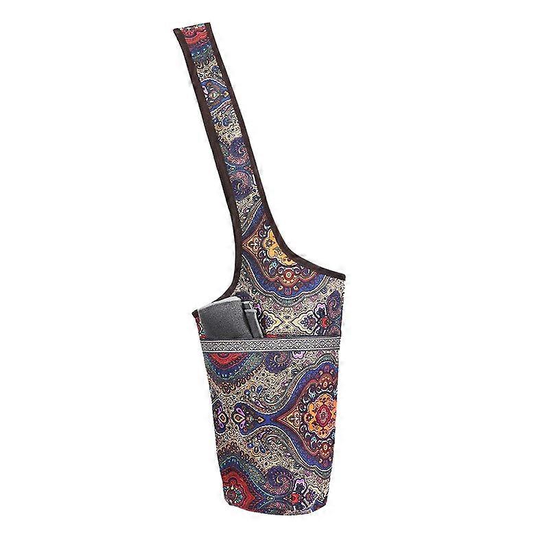 Yoga Mat Bag with Large Zipper Pockets, Durable Canvas Material, Adjustable Strap, Fits Standard Size Mats