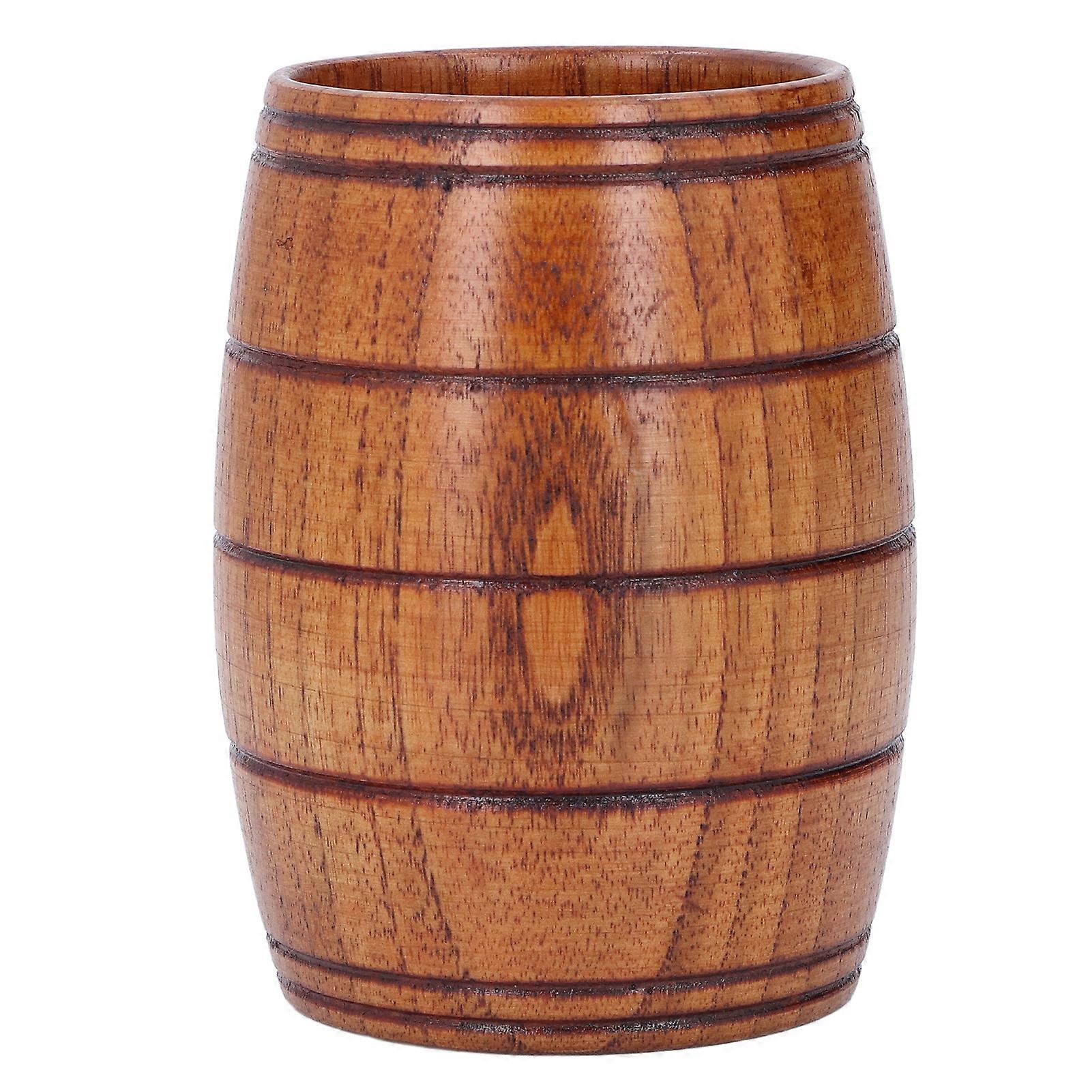 210ml Sour Jujube Wood Beer Mug, Multifunctional Barrel Shaped Wooden Tea Cup