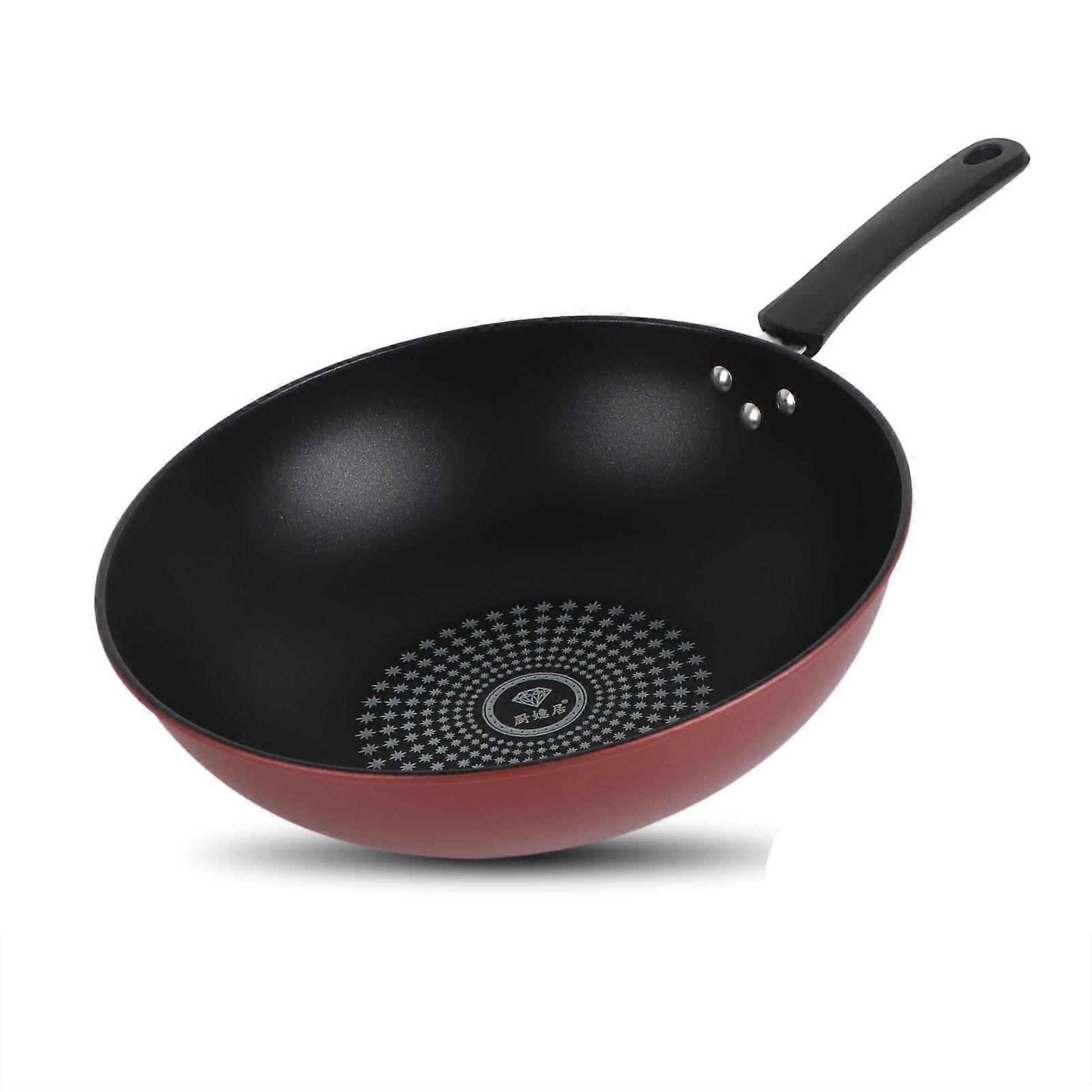 Frying Pan Flat Bottom Cooking Cooking Pan Cast Iron Kitchen Ware with Handle for Soup Stew 28cm / 11.02in