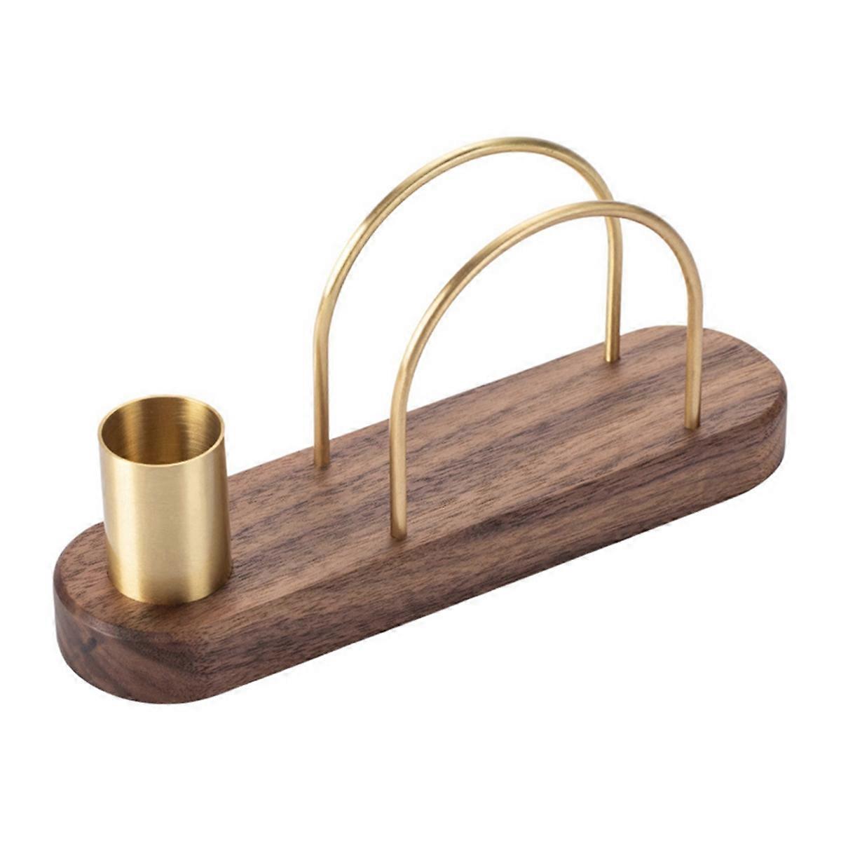 Solid Wood Semicircular Brass Paper Towel Holder Paper Holder