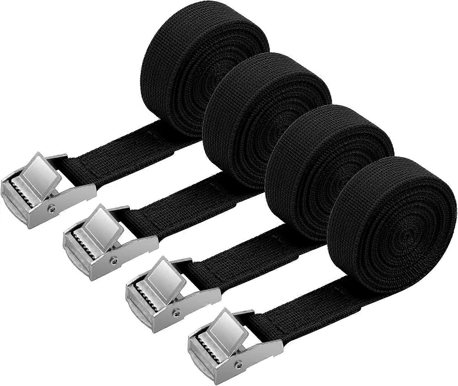 4PCS Lashing Strap, 2M x 25mm Fastening Kit with Tensioning Strap, Tensioning Buckle, for Motorcycle, Car, Bicycle Rack, Pulling Force: 250 kg/Piece