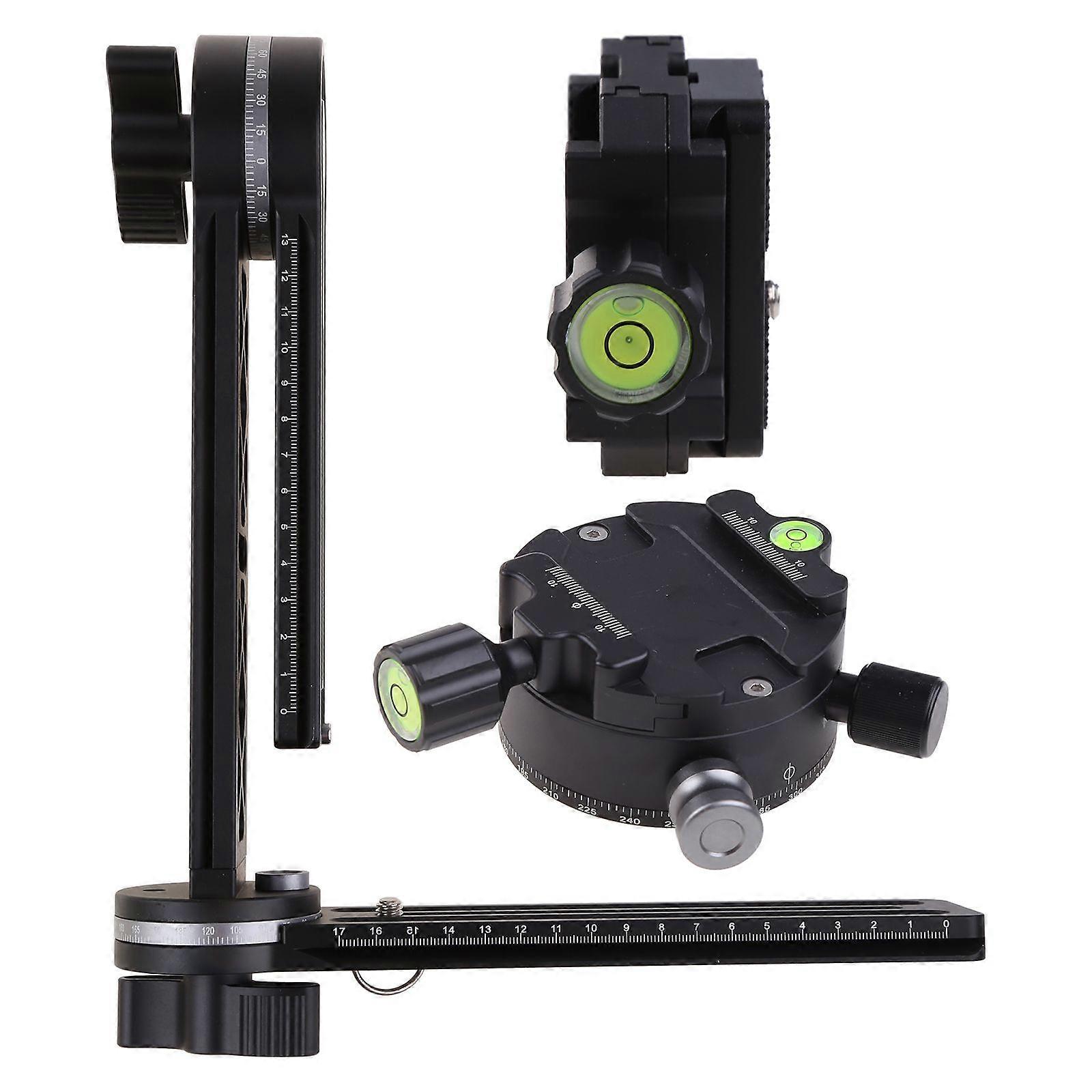 720 3 محاور بانورامية Ballhead Kit مع لوحة QR & Slide Rail Gimbal Tripod ل