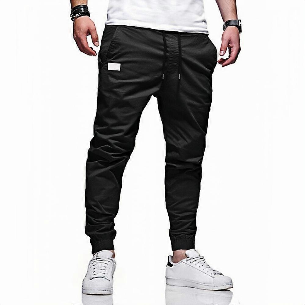 Men's jogging pants with drawstring, casual trousers with pockets