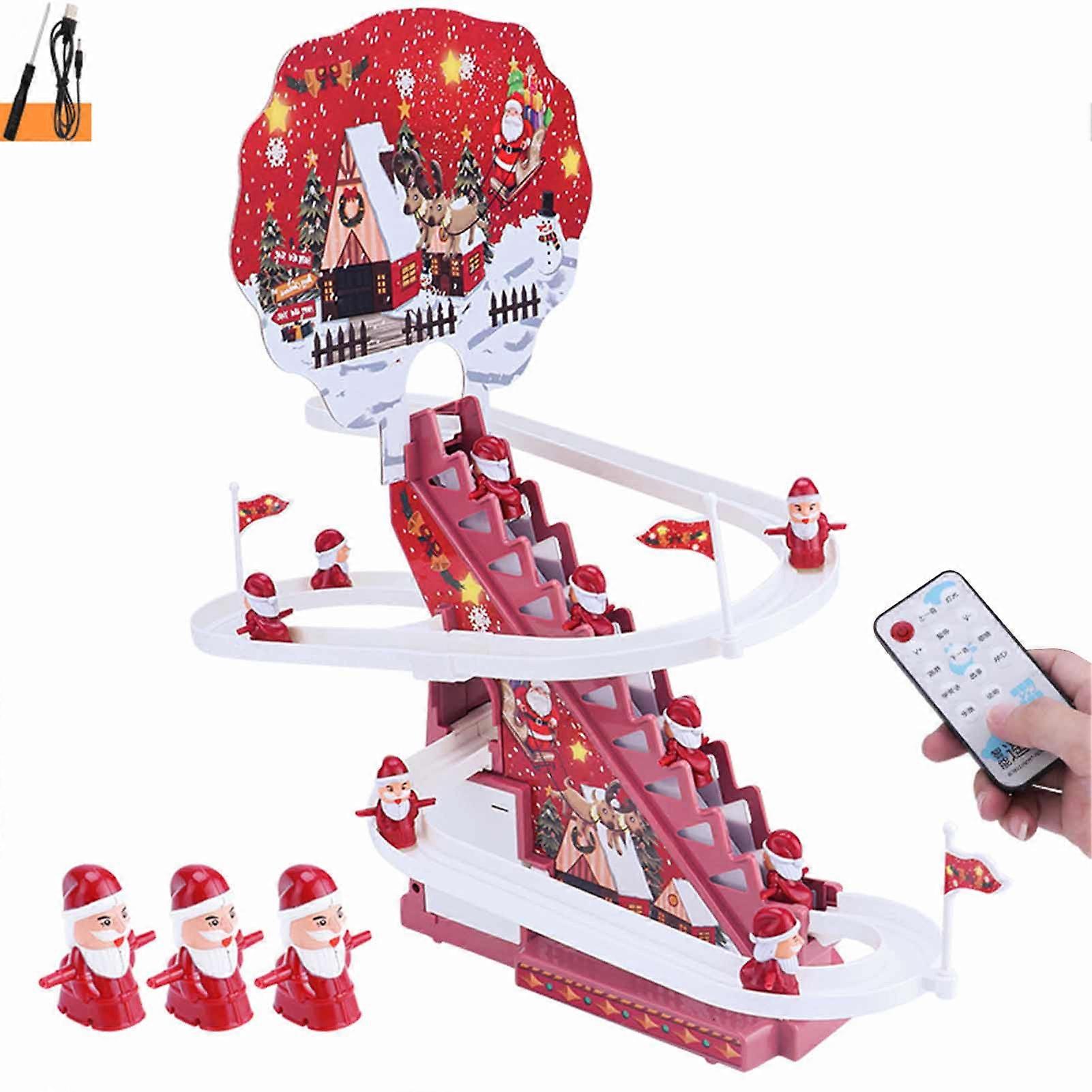 Santa Claus Electric Track Slide Toys Educational Toy Musical Lighting Interactive Kids Gifts for Kids Familes Christmas Gifts