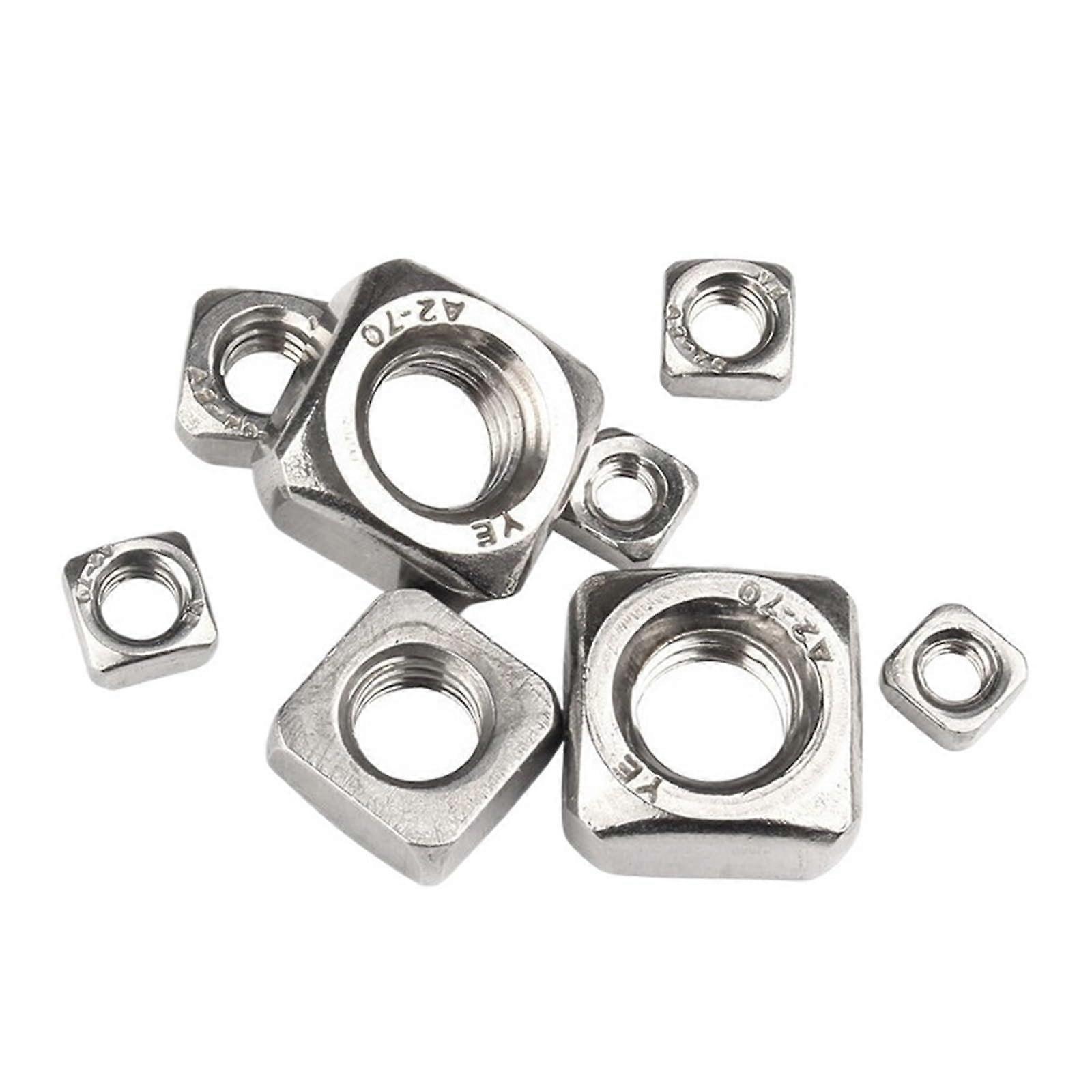 Stainless Steel Square Nuts, 10/50 Pack, M3-M12 Sizes, Metric Thread, For Machinery and Assemblies