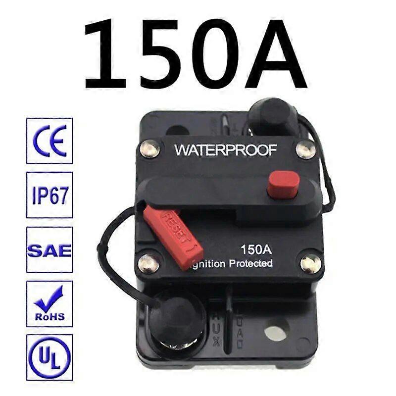 Fuse Adapter Automobile Automatic Switch Fuse Holder 30A 60A 80A 100A 150A 200A 250A 300A AMP Circuit Breaker Fuse Reset 12-48V