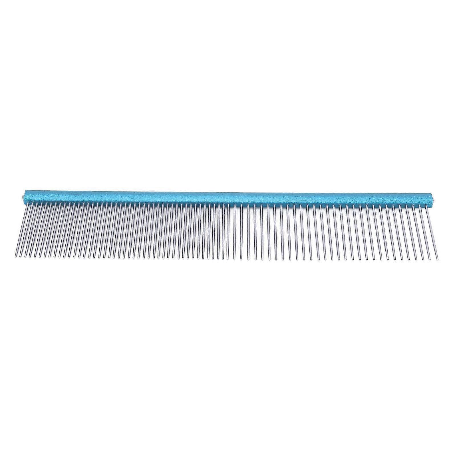 Greyhound Comb For Dogs Metal Dog Comb Cat Comb For Knots Rounded Ends Blue Grooming Tool For Long And Short Haired Dogs