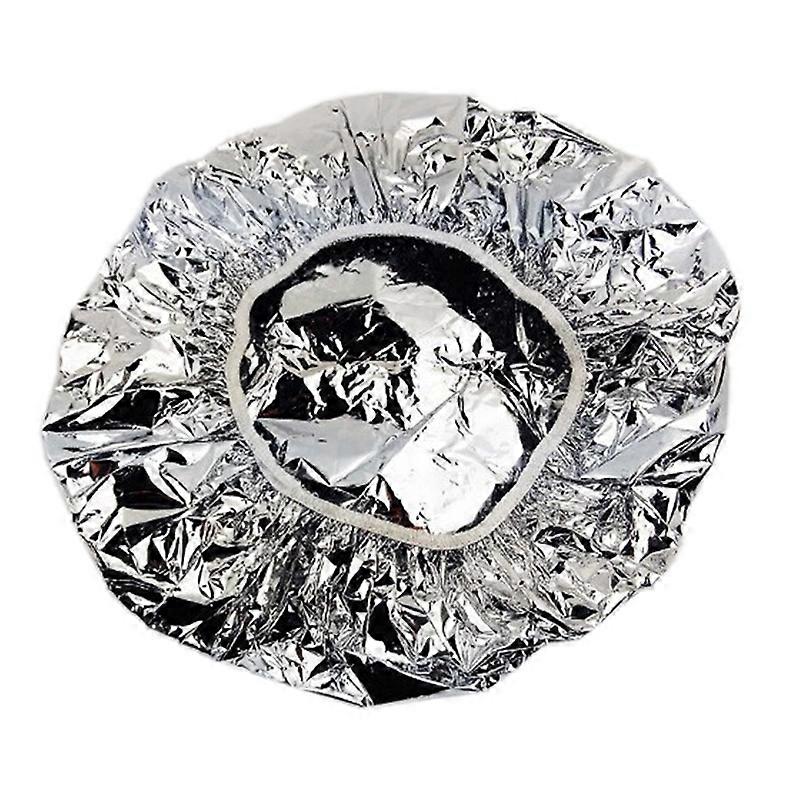Shower Heat Insulation Aluminum Foil Hat Elastic Bathing Cap-Silver