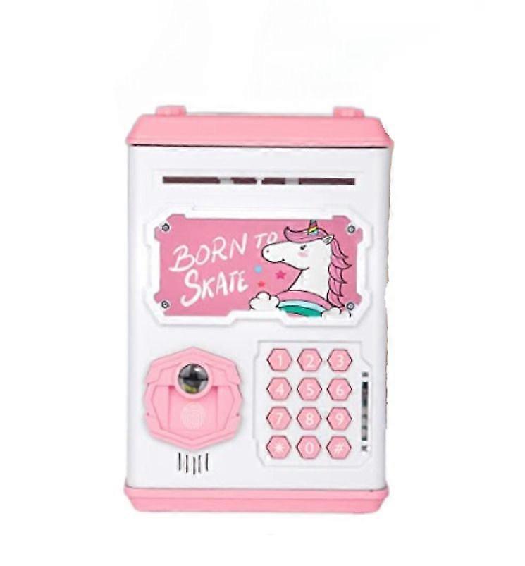 Simulation Face Recognition Piggy Bank ATM Cash Password Roll Automatic Money Safe Box Money Educational Toy Unicorn