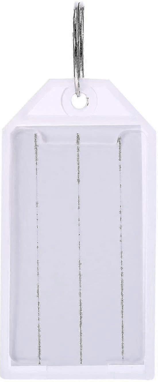 50 Pack White Plastic Key Tags With Split Ring Holder Label Window Luggage Label Tags Key Ring Keych