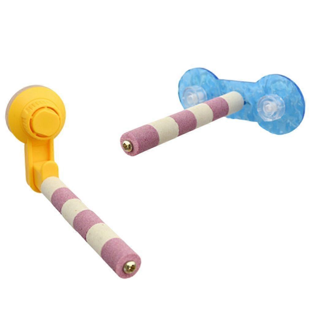 2pack Portable Parakeets Grinding Stick Training Toy Strong Suction Cup Bird