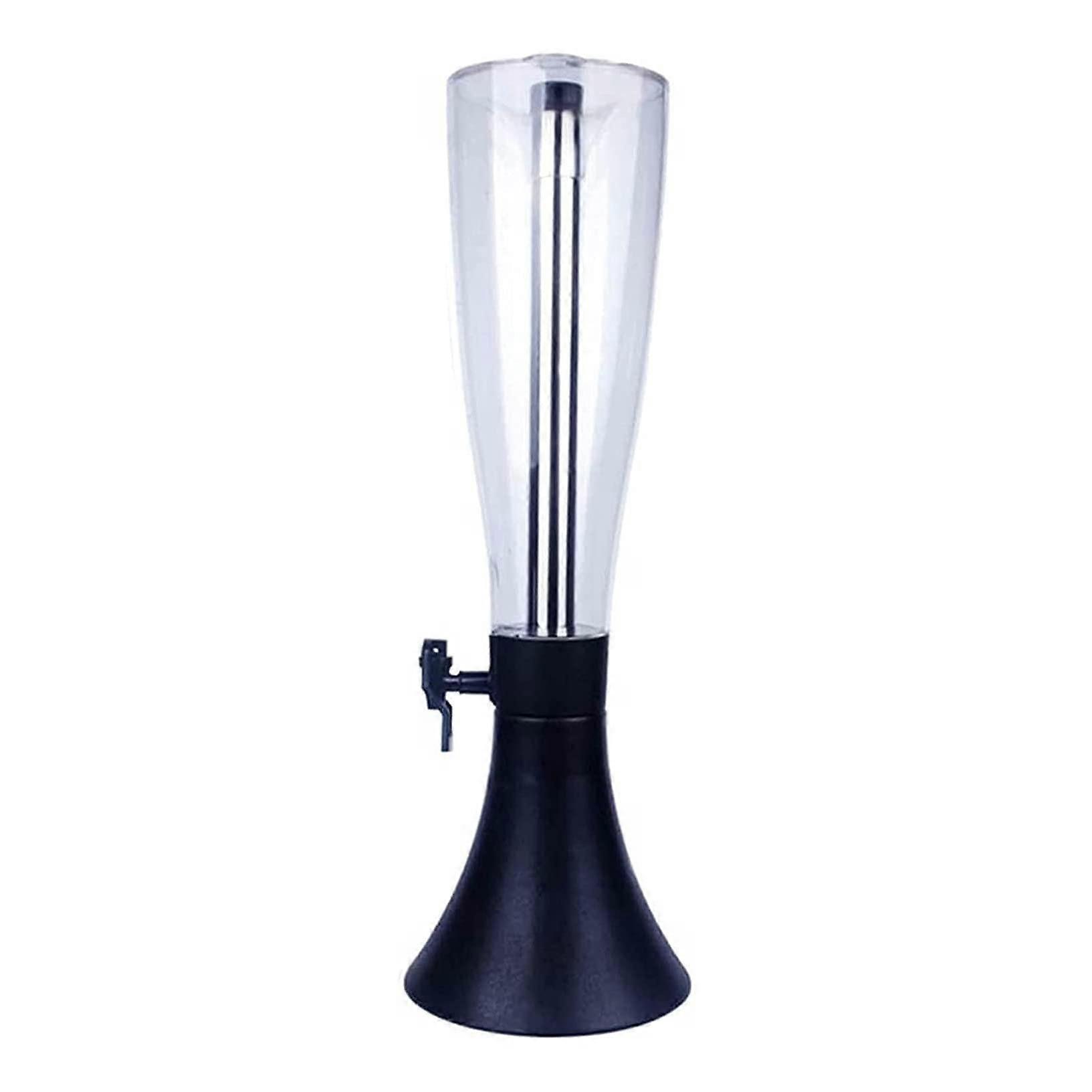 Beer Keg Beer Tower Dispenser, 4L Clear with Removable Ice Tube, Easy Clean