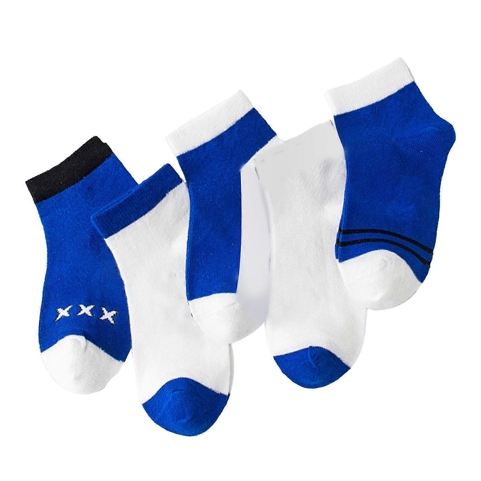 Children Moisture Absorption Breathable Cute Pattern Comfortable Cotton Boy Socks for Spring Summer 5 Pair S