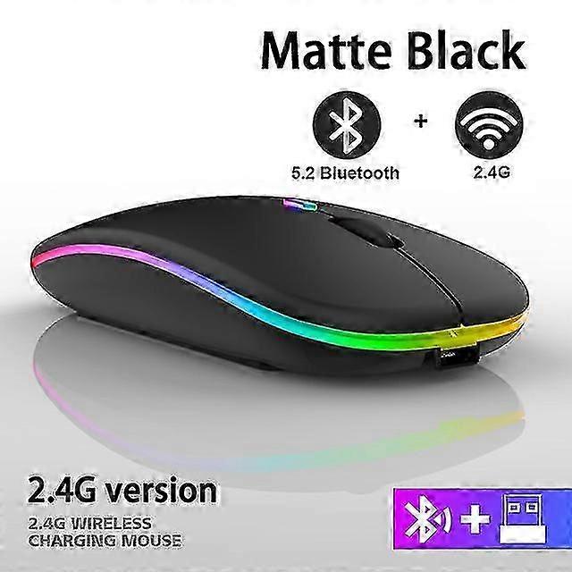 New Bluetooth Wireless Mouse With Usb Rechargeable Rgb Mouse 2.4ghz 1600dpi