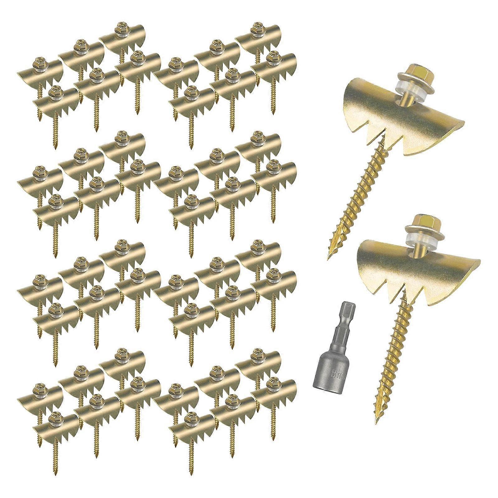 50Pcs Wire Fence Fasteners for Softwoods with Reusable Fixer, Heavy-Duty Staples & Nails for Wire Fencing and Mesh