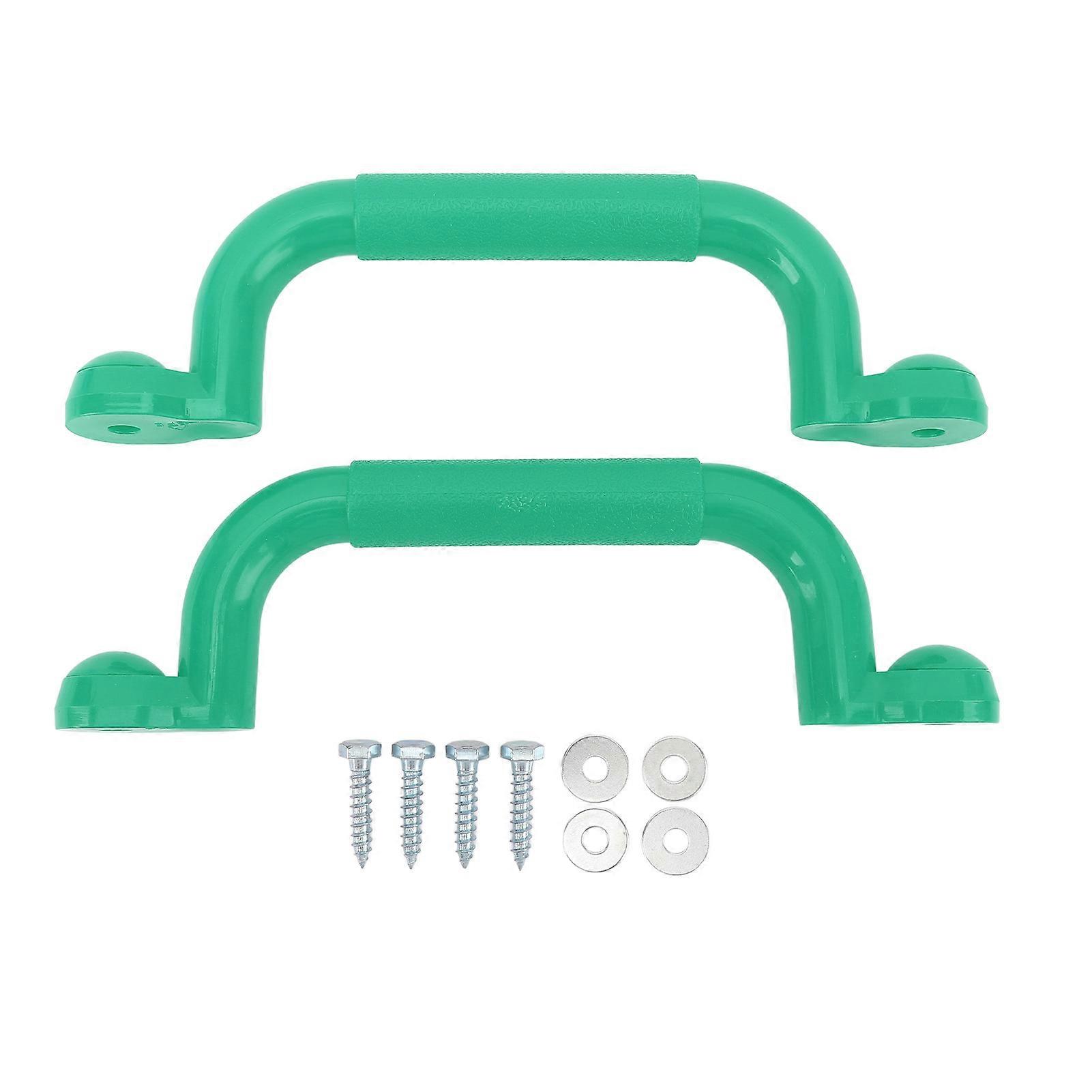 1 Pair Playground Handles Slip Resistant Safety Hand Grips, Sturdy Large Climbing Frame Grips for Playset and Play House Green